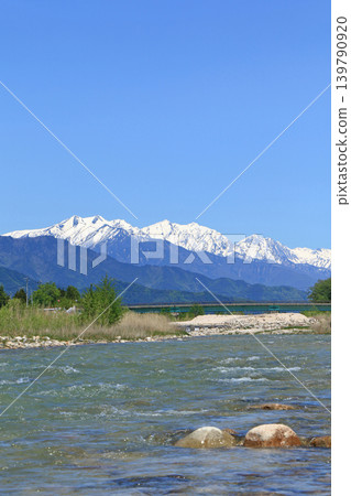 May in Azumino: Hotaka River and Northern Alps May in Azumino: Hotaka River and Northern Alps 139790920