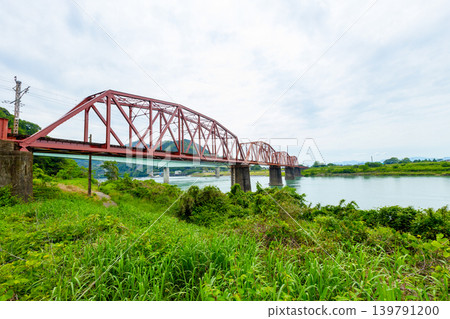 熊本縣八代市的熊川第一橋，久津橙線鐵路從此經過。 139791200