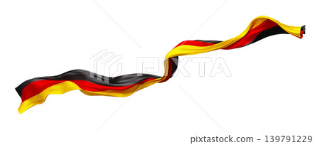 German flag ribbon flowing isolated on white background 3D render German flag ribbon flowing isolated on white background 3D render 139791229
