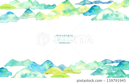 水彩畫。水彩風格的山脈插畫。美麗的夏日山脈。漸變山脈向量圖。 水彩畫。水彩風格的山脈插畫。美麗的夏日山脈。漸變山脈向量圖。 139791945