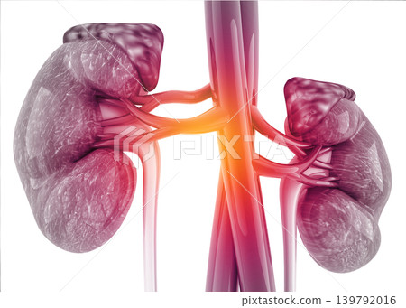 Human kidney on science background Human kidney on science background 139792016
