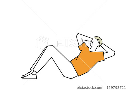 進行腹肌訓練的男人 139792721