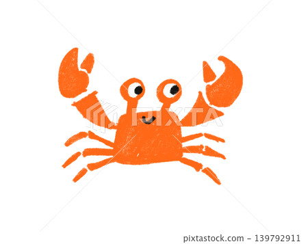 A hand-drawn style illustration of an orange crab A hand-drawn style illustration of an orange crab 139792911