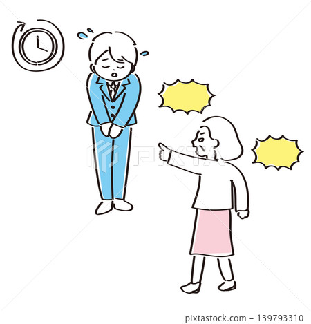 一位女士長時間不停地向工作人員投訴 | 顧客騷擾的典型例子 139793310
