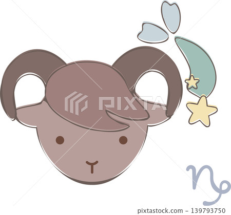 Stylish Capricorn-themed illustration materials Stylish Capricorn-themed illustration materials 139793750