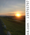 The riverbank as the sun sets 139793797