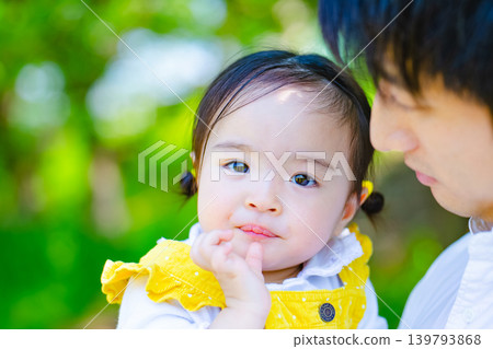 Happy family, parent and child playing in the park, girl 139793868