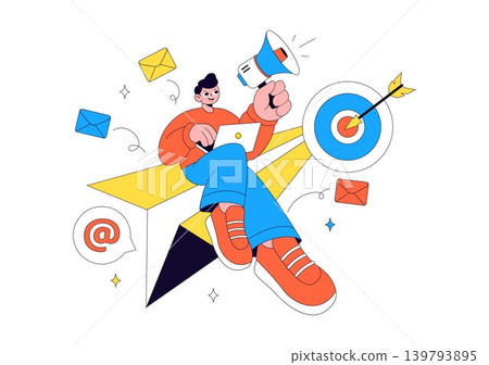 Email Marketing Vector Illustration Featuring Digital Campaign, Newsletter Promotion, Online Communication and Business Advertising Design Email Marketing Vector Illustration Featuring Digital Campaign, Newsletter Promotion, Online Communication and Business Advertising Design 139793895