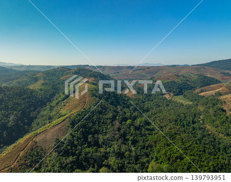 aerial view the beautiful sun shine on the mountain aerial view the beautiful sun shine on the mountain 139793951