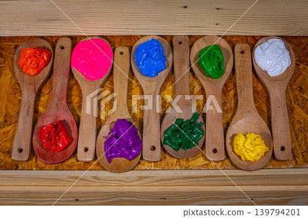 Various Ink on wood paddles Various Ink on wood paddles 139794201
