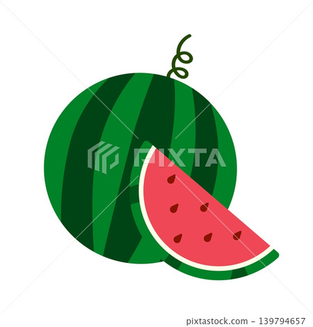 Whole Watermelon with Half Slice Clipart Whole Watermelon with Half Slice Clipart 139794657