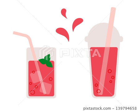 Two Pink Summer Drinks in Glasses Clipart Two Pink Summer Drinks in Glasses Clipart 139794658