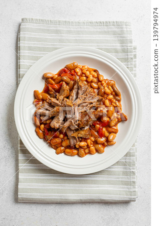 Oven Baked Pork meat and Beans 139794974