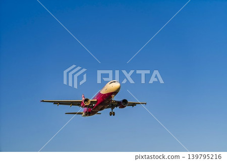 下午，飛機降落在宮城縣名取市仙台機場。 139795216