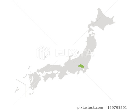 A simple map of Japan where only Saitama Prefecture is green. A simple map of Japan where only Saitama Prefecture is green. 139795291