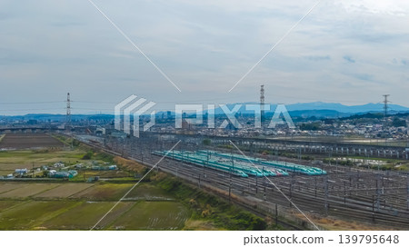 April 30 2026 JR East Shinkansen rolling stock depot with extensive railway yard April 30 2026 JR East Shinkansen rolling stock depot with extensive railway yard 139795648