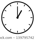 A simple clock face that shows just 1 o'clock 139795742