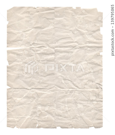 Wrinkled paper texture monochrome isolated on white Wrinkled paper texture monochrome isolated on white 139795865