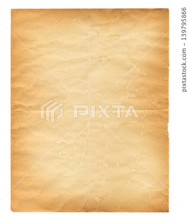 Aged stained paper texture isolated on white Aged stained paper texture isolated on white 139795866