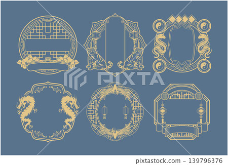 Chinese style frame decorative border Chinese style frame decorative border 139796376