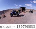 Large motorcycles parked in the parking lot of Gooseneck Lookout 139796633