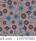 Floral pattern seamless , easter bunny seamless pattern , vector , illustration ,flowers pattern design Seamless flower pattern with colorful little flowers. Simple flat bright flowers background	 139797085