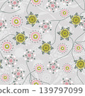Floral pattern seamless , easter bunny seamless pattern , vector , illustration ,flowers pattern design Seamless flower pattern with colorful little flowers. Simple flat bright flowers background	 139797099