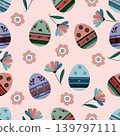 Floral pattern seamless , easter bunny seamless pattern , vector , illustration ,flowers pattern design Seamless flower pattern with colorful little flowers. Simple flat bright flowers background	 139797111