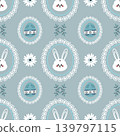 Floral pattern seamless , easter bunny seamless pattern , vector , illustration ,flowers pattern design Seamless flower pattern with colorful little flowers. Simple flat bright flowers background	 139797115