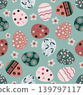 Floral pattern seamless , easter bunny seamless pattern , vector , illustration ,flowers pattern design Seamless flower pattern with colorful little flowers. Simple flat bright flowers background	 139797117