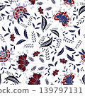 Floral pattern seamless , easter bunny seamless pattern , vector , illustration ,flowers pattern design Seamless flower pattern with colorful little flowers. Simple flat bright flowers background	 139797131