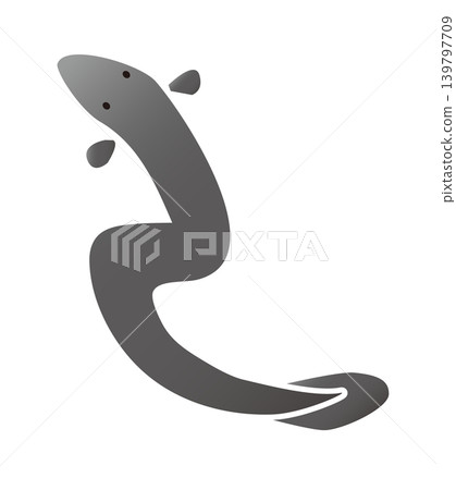 Illustration of a living, dancing eel Illustration of a living, dancing eel 139797709