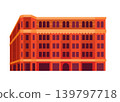 Bradbury Building - Colorful Flat Design Illustration 139797718