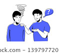 Frustrated Woman and Curious Man - Colorful Flat Design Illustration 139797720