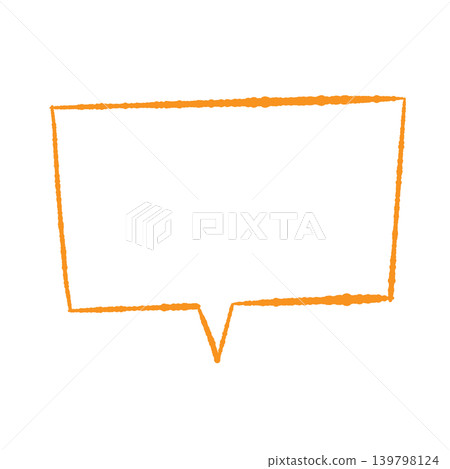 Speech bubble, orange line art, circular shape, transparent background, transparent background illustration Speech bubble, orange line art, circular shape, transparent background, transparent background illustration 139798124