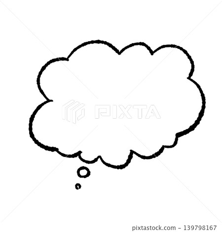 Speech bubble, black line art, hand-drawn style, transparent background, swirling thoughts (bottom left), transparent background illustration Speech bubble, black line art, hand-drawn style, transparent background, swirling thoughts (bottom left), transparent background illustration 139798167