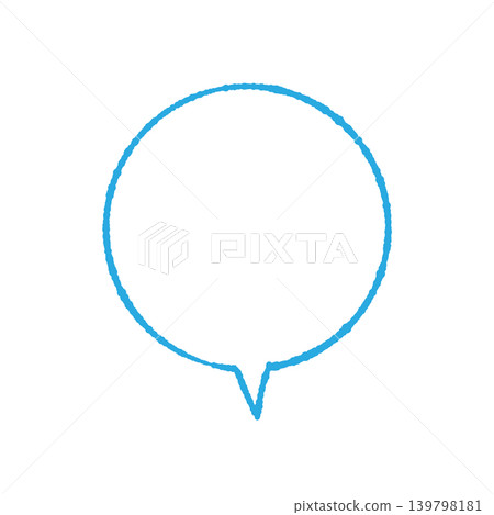 Speech bubble only, blue line art, circular shape, transparent background (front and bottom), transparent background illustration. Speech bubble only, blue line art, circular shape, transparent background (front and bottom), transparent background illustration. 139798181