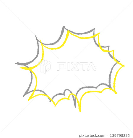 Speech bubble only, yellow line art, gray shadow, hand-drawn style, transparent background, jagged shouting (front view, bottom view) Speech bubble only, yellow line art, gray shadow, hand-drawn style, transparent background, jagged shouting (front view, bottom view) 139798225