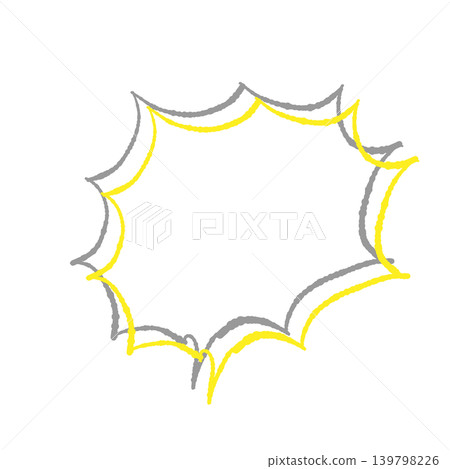 Speech bubble only, yellow line art, gray shadow, hand-drawn style, transparent background, jagged shouting (bottom left) Speech bubble only, yellow line art, gray shadow, hand-drawn style, transparent background, jagged shouting (bottom left) 139798226