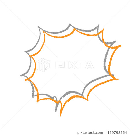 Speech bubble only, orange line art, gray shadow, hand-drawn style, transparent background, jagged shouting (bottom left) Speech bubble only, orange line art, gray shadow, hand-drawn style, transparent background, jagged shouting (bottom left) 139798264