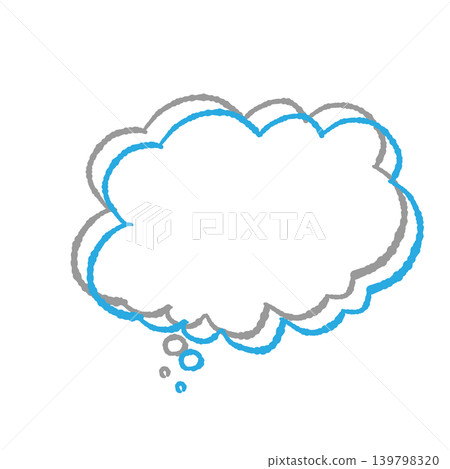 Speech bubble only, blue line art, gray shadow, circular shape, transparent background, transparent background illustration. Speech bubble only, blue line art, gray shadow, circular shape, transparent background, transparent background illustration. 139798320