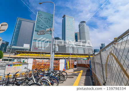 Construction work is underway on the opening of the Chuo Shinkansen maglev line at the west exit of Nagoya Station (Nagoya City, Aichi Prefecture). 139798334