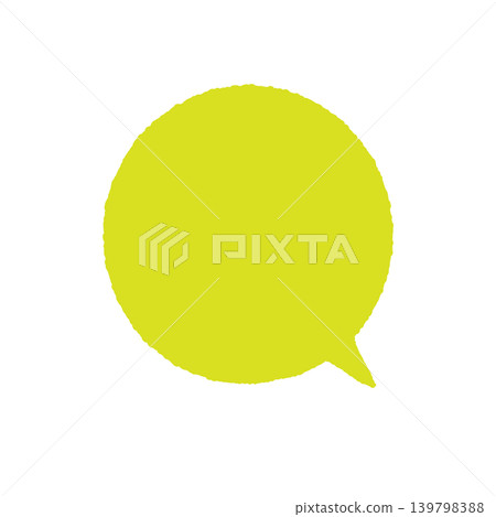 Speech bubble only, solid yellow-green color, silhouette, hand-drawn style, transparent background, round shape (bottom right), illustration. Speech bubble only, solid yellow-green color, silhouette, hand-drawn style, transparent background, round shape (bottom right), illustration. 139798388