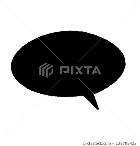 Speech bubble, solid black, silhouette, hand-drawn style, transparent background, oval shape (bottom right), illustration. Speech bubble, solid black, silhouette, hand-drawn style, transparent background, oval shape (bottom right), illustration. 139798422