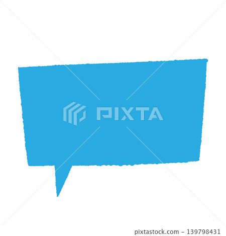 Speech bubble, solid blue, silhouette, hand-drawn style, transparent background, rectangular shape (bottom left), illustration. Speech bubble, solid blue, silhouette, hand-drawn style, transparent background, rectangular shape (bottom left), illustration. 139798431