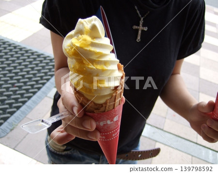 用當地食材（南瓜）製作的濃鬱軟冰淇淋 139798592