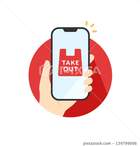 Easy ordering with your smartphone! Mobile ordering vector icon (flat design) Easy ordering with your smartphone! Mobile ordering vector icon (flat design) 139799098