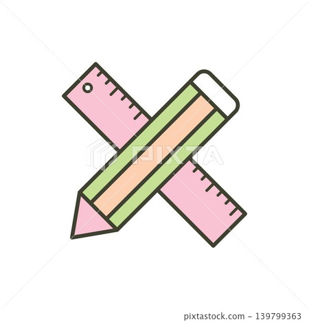 Ruler and pencil icon vector design templates isolated on white background Ruler and pencil icon vector design templates isolated on white background 139799363