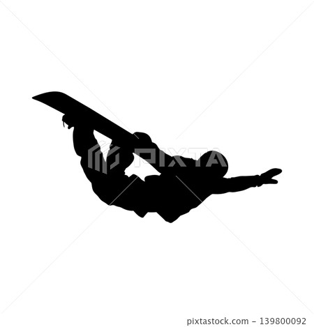 Snowboard trick silhouettes, alpha channel Snowboard trick silhouettes, alpha channel 139800092