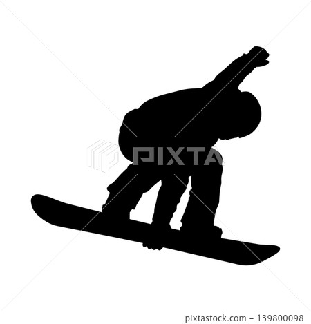 Snowboard grab trick silhouette, alpha channel Snowboard grab trick silhouette, alpha channel 139800098